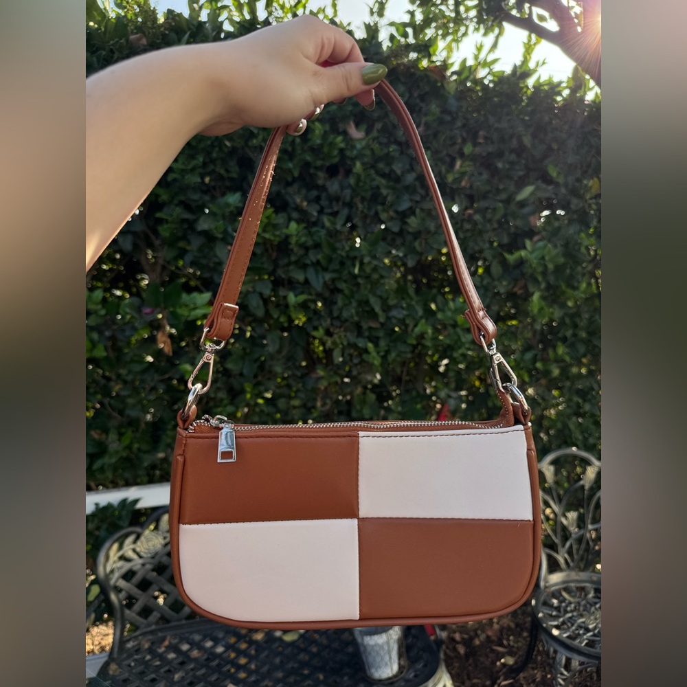 Checkered mini shoulder bag
